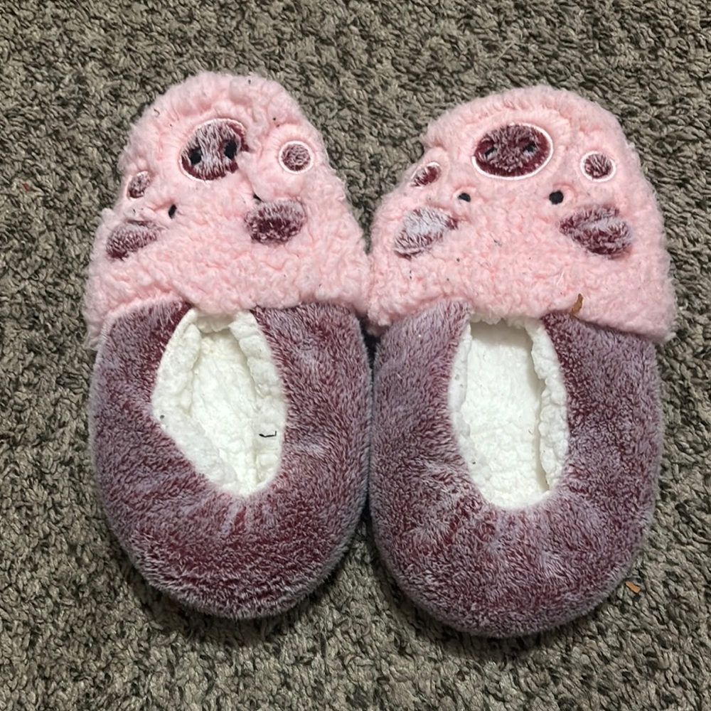 Cozy Pink and Purple Kids One Piece Slippers